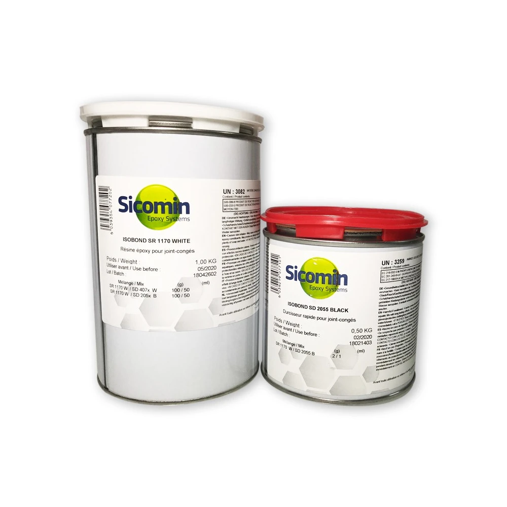 Résine époxy SR 1170 WHITE + Durcisseur rapide SD 2055 BLACK Kit 1.5 Kg