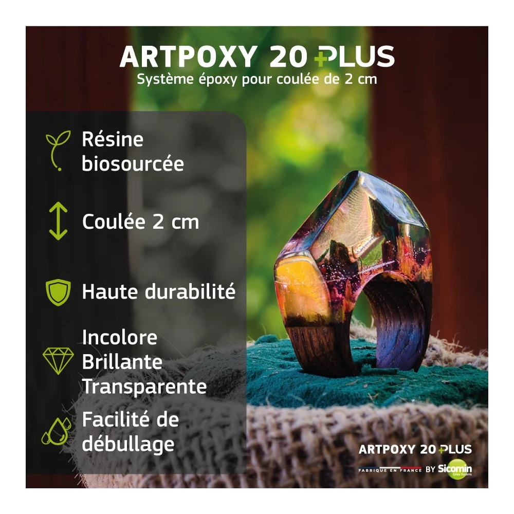 ARTPOXY 20 PLUS - Résine époxy pour coulée de moyenne épaisseur 2 cm