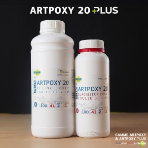 Kit 1 Kg - ARTPOXY 20 PLUS - Résine époxy pour coulée de moyenne épaisseur 2 cm
