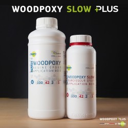 WOODPOXY SLOW PLUS - Résine époxy biosourcée pour stratification & collage bois - Kit de 1 kg