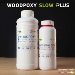 WOODPOXY SLOW PLUS - Résine époxy biosourcée pour stratification & collage bois - Kit de 1 kg