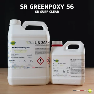 Résine époxy SR Greenpoxy 56 5kg + Durcisseur SD Surf Clear 1,85kg