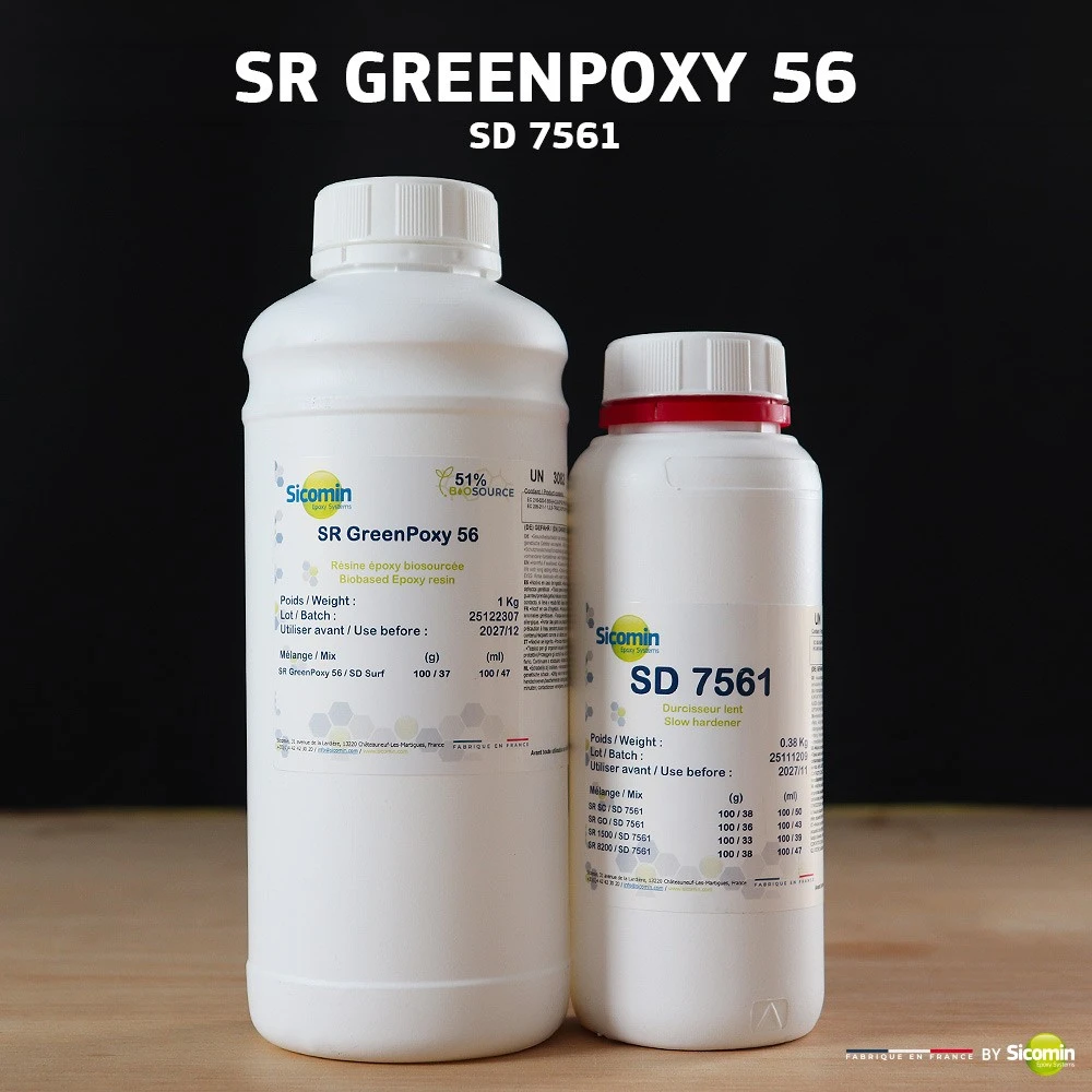Résine époxy SR Greenpoxy 56 1kg + Durcisseur SD 7561 0,38kg