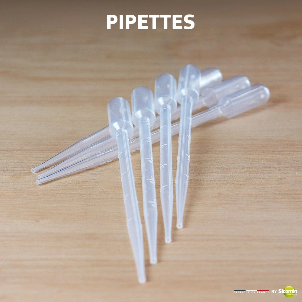 10 Pipettes Graduées 3,1ml 15,4cm pour SC Clear Color