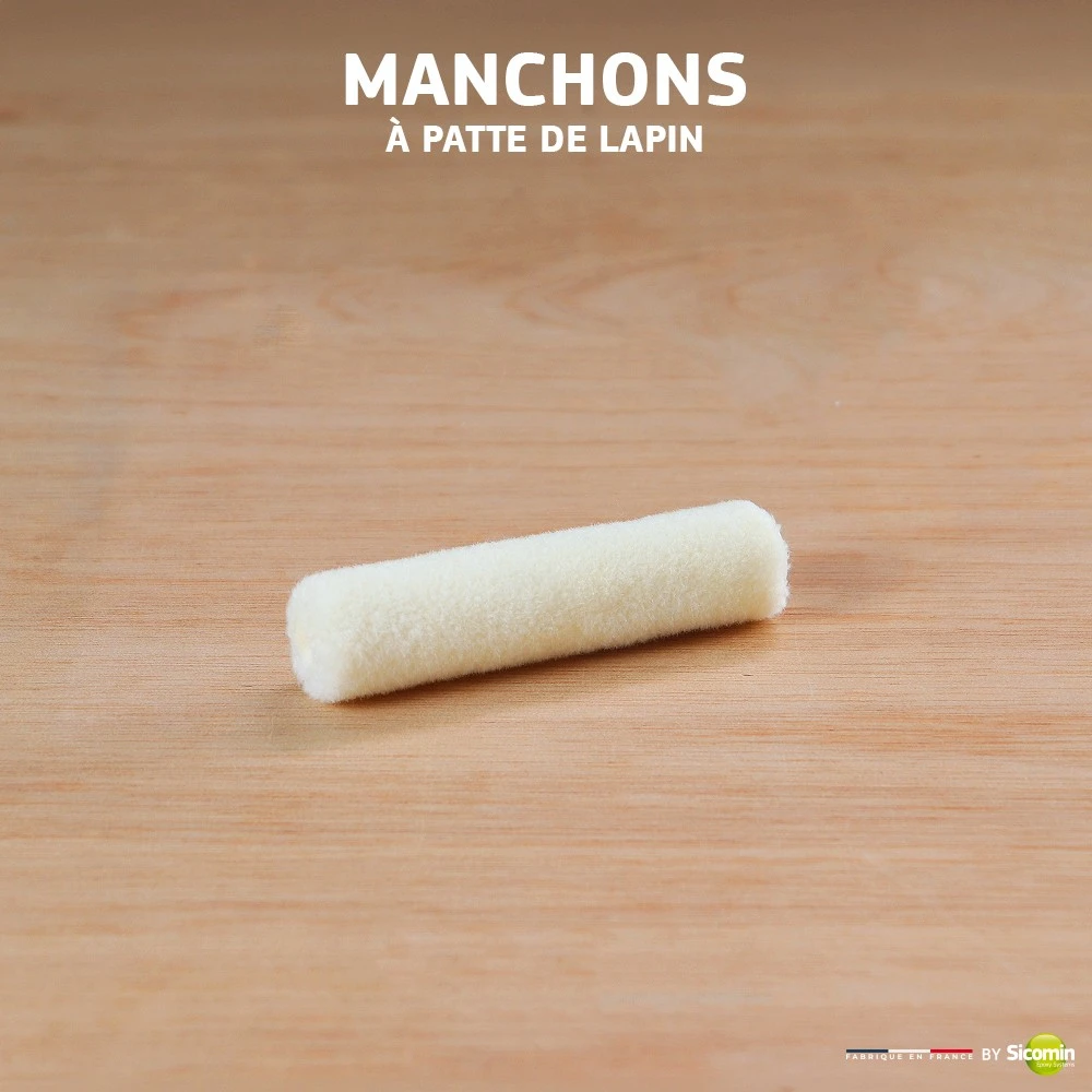 Sachet de 10 manchons patte de lapin à clip (jaune poils courts)