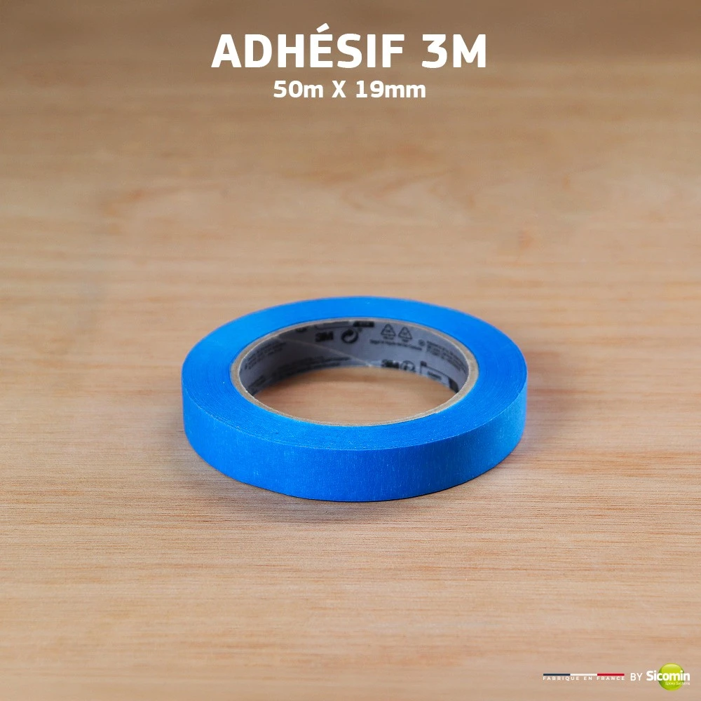 Adhésif 3M Bleu 50m x 19mm (longue durée)