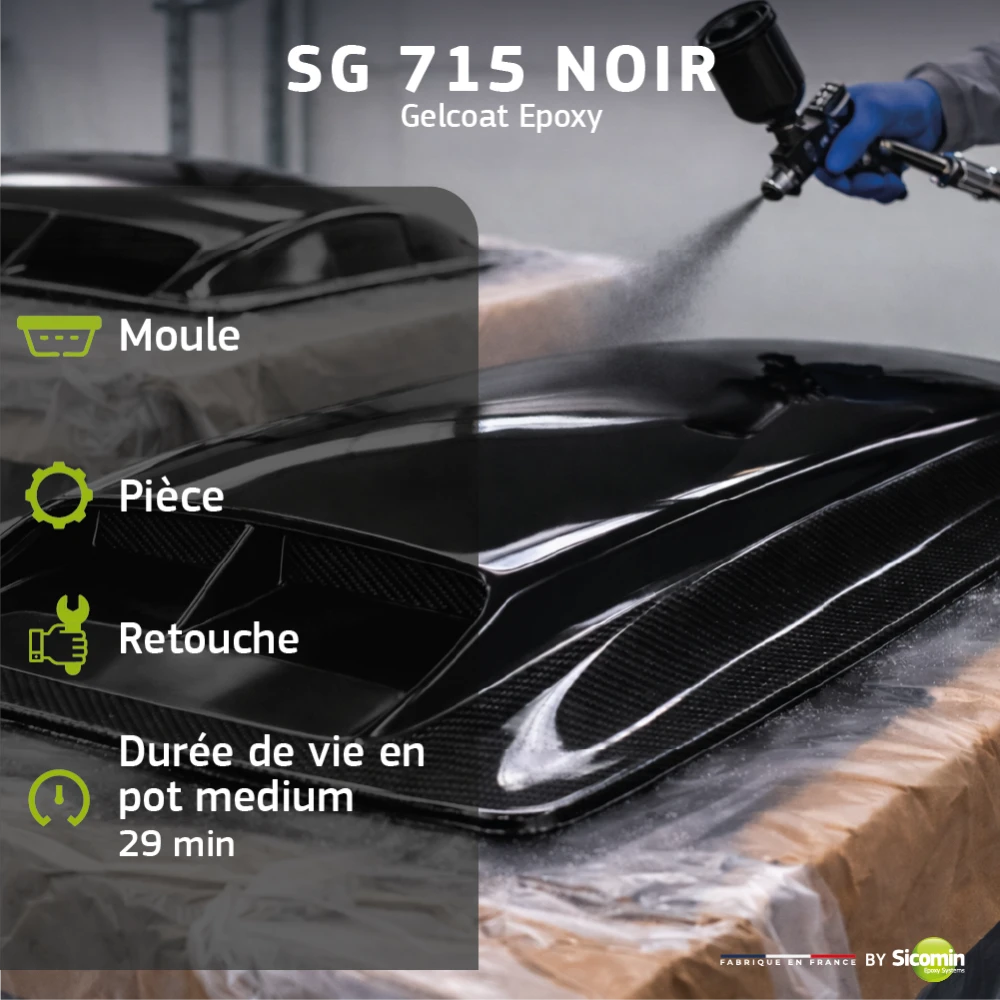 Gel Coat époxy SG 715 Noir  + Durcisseur  SD 802