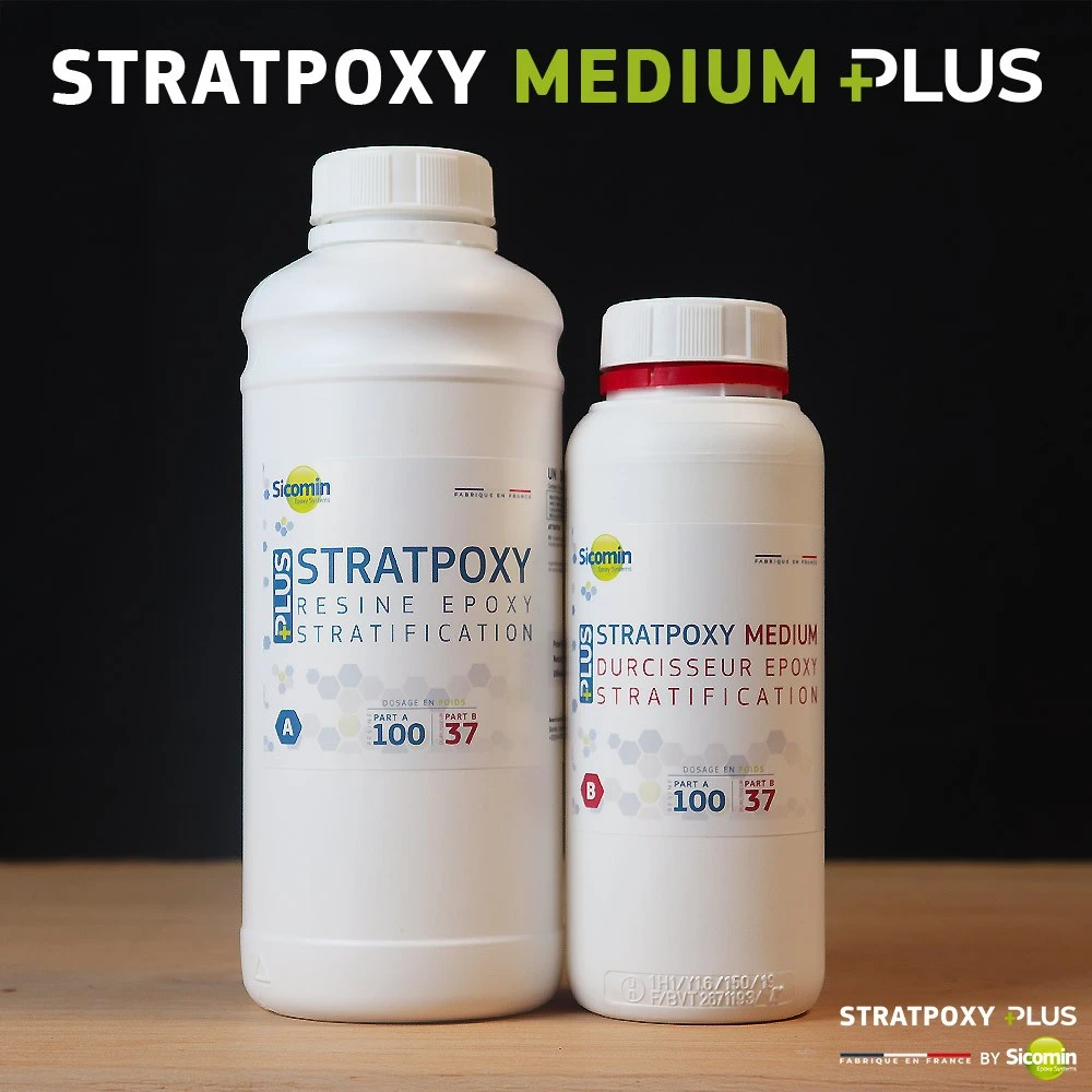 STRATPOXY MEDIUM PLUS - Résine époxy de stratification hautes performances - Kit 1 Kg