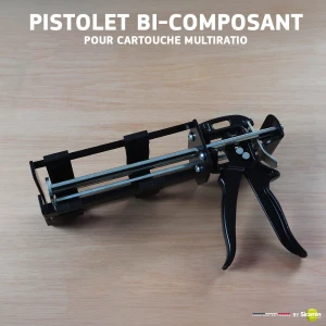 Pistolet bi-composant pour cartouche multiratio