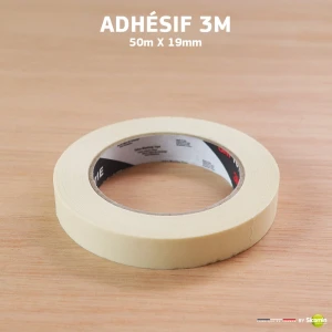 Adhésif 3M Blanc 50m x 19mm (standard)