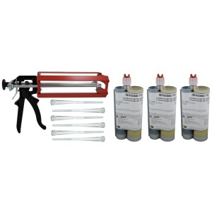Kit pistolet bi-composant + 3 cartouches Isobond 735 + 6 embouts plastique