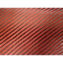 GDC 210T Sergé Carbone Polyester Rouge 210 g/m² en 100 cm de large