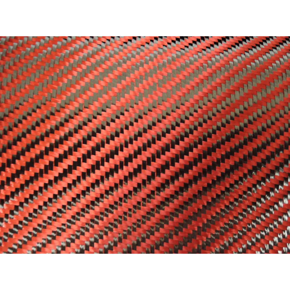 GDC 210T Sergé Carbone Polyester Rouge 210 g/m² en 100 cm de large