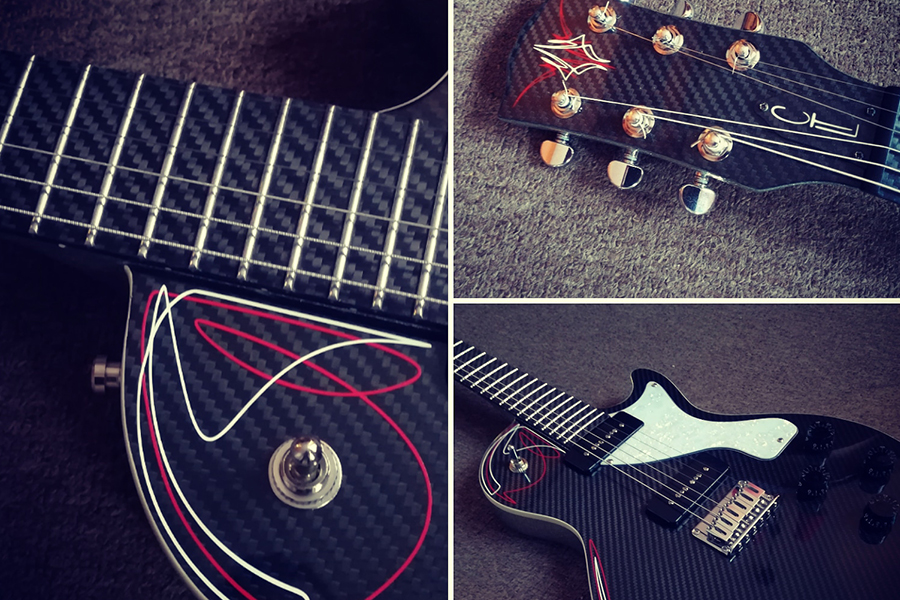 Guitares réalisées en fibres de carbone Sicomin