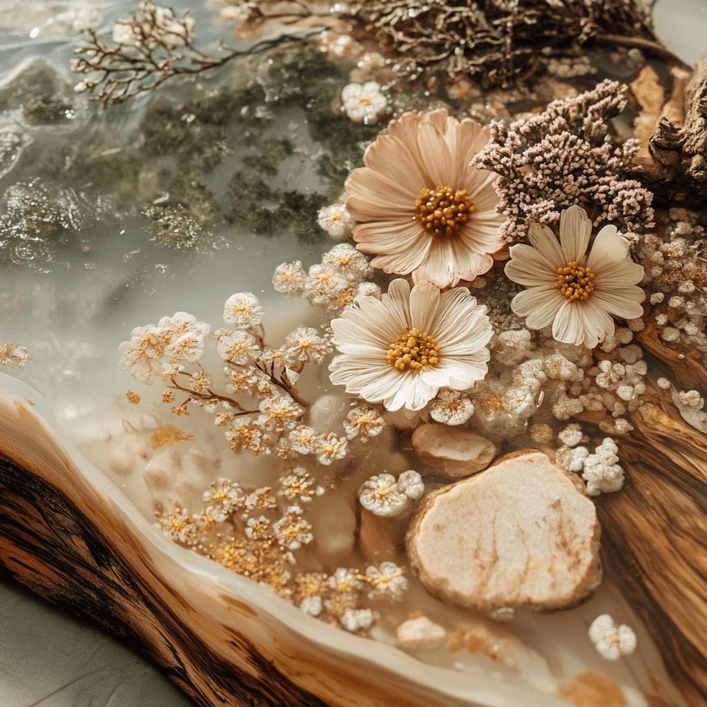 Intégrer fleurs, bois et pierres dans vos créations en résine époxy Sicomin